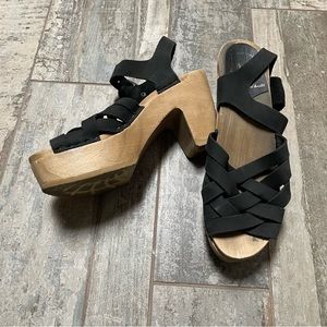 No. 6 Jane Huarache wooden sandals